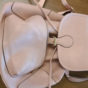 Light pink backpack purse
